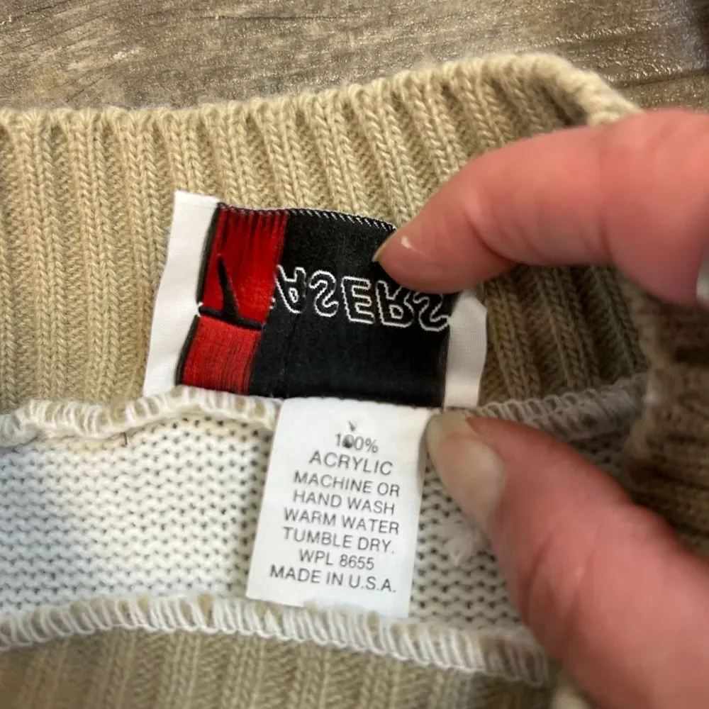 Vintage Teasers Women Sweater High Neck Made‎ In USA Stripes NO SIZE TAG (422)